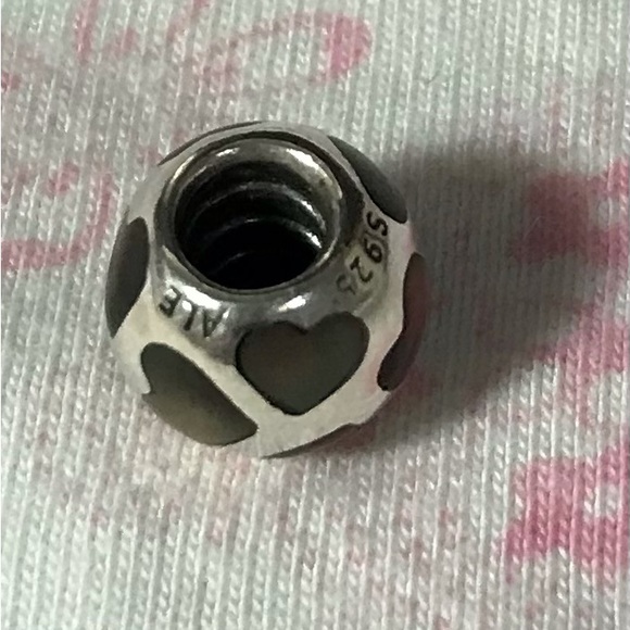 Pandora black mother of pearl hearts charm - Picture 3 of 3